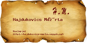 Hajdukovics Márta névjegykártya