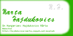 marta hajdukovics business card